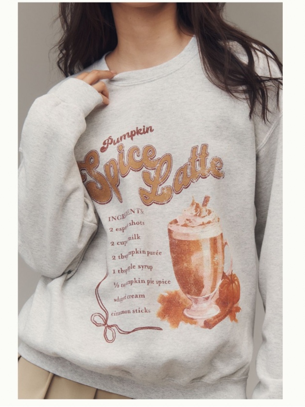 NWT Anthropologie Pumpkin Spice Latte
Graphic Sweatshirt, M
